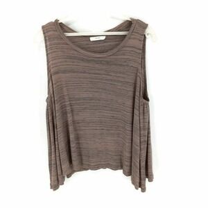 Lush Womens Blouse Purple Black Space Dye Sleeveless Scoop Neck L